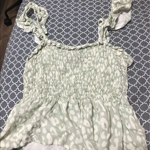 leopard print like green flared top from forever 21